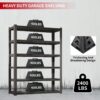 Industrial Heavy Duty 6 Tier Metal Garage Shelving Unit For Storage, Adjustable - Brushed Nickel - Image 11