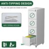 4 Drawer Metal Locking Vertical File Cabinet With Wheels Heavy Duty Lockable Storage For Home & Office - Brushed Nickel - Image 7