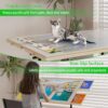 360 Degree Tilting Wooden Puzzle Table With 1500 Pieces, Rolling Design With Adjustable Height, Drawer, And Protective Cover - Black / Natural Wood - Image 10