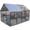 Spacious Wooden Cat Catio Outdoor Kitty House With Bridges And Roof Cover - Gray - Image 6