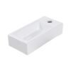 Modern Ceramic Rectangle Wall Mount Bathroom Sink With Single Faucet Hole - White - Image 3
