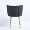 Modern Dining Chair (Set of 2) With Iron Tube Wood Color Legs, Shorthair Cushions And Comfortable Backrest, Suitable For Dining Room, Living Room, Cafe, Simple Structure - Gray - Image 12