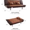 Lionel - Upholstered Sofa Bed - Burgundy - Image 5