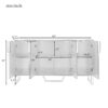 Modern Sideboard With Four Doors, Metal Handles & Legs And Adjustable Shelves Kitchen Cabinet - White - Image 3