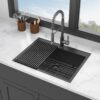 25" Drop In Kitchen Sink 16 Gauge Stainless Steel Topmount - Light Gray - Image 5