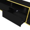 Modern TV Stand For TVs Up To 80", Entertainment Center With 2 Shelves And LED Lights, TV Storage Cabinet With 2 Drawers, 2 Cabinets And Metal Legs For Living Room - Black - Image 15
