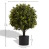 Artificial Ball Topiary Tree Decoration In Pot (Set of 2) - Green - Image 3