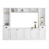 Minimalist - Entertainment Wall Unit Set With Bridge For TVs Up To 75", Ample Storage Space TV Stand With Adjustable Shelves - White - Image 9