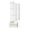 Modern Upholstered Glass Display Cabinet With Adjustable LED Light - White - Image 19