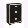 Lively - Full Bedroom Set With Glitter Detail And Padded Headboard - Black - Image 4