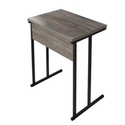 Mona - Rustic Wood Top And Metal Base TV Tray With Water And Heat Resistance - Gray