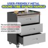 Heavy Duty Metal Storage Cabinet With Wheels 3 Drawer Tool Cabinet For Garage, Office, And Home Organizer Solutions - Black - Image 10