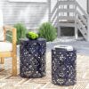 Modern Iron Cut Design End Table (Set of 2) - Navy Blue - Image 5