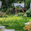 10 Sided Climbing Frame For Outdoor Playground With Colorful Climbing Stones 10Ft Metal Structure - Black / Green - Image 2