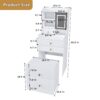 3 In 1 Dressing Table With LED Mirror & Storage Stool, Compact Makeup Vanity - White - Image 3