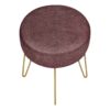 Ottoman, Pouf, Footrest, Foot Stool, Round Metal Legs, Contemporary, Modern - Pink / Gold - Image 5