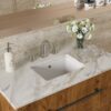 18 X 12" Elegant Ceramic Rectangular Undermount Bathroom Sink With Overflow - White - Image 4