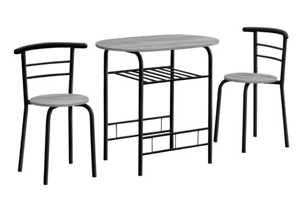 3 Pieces Dining Table Set, Small, Contemporary & Modern - Gray