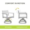 Outdoor Patio Swivel Rocker With Outdoor Grade Sunbrella Fabric Cushions (Set of 2) - Grayish - Image 5