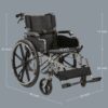 Lightweight Wheelchair Foldable 300 Lbs Capacity 24" Tires Adjustable Seat Belt And Anti Backflip Device Safe And Durable Transport Chair For And Disabled - Silver - Image 3
