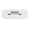 Modern High Glossy Rectangle Coffee Table, Accent Furniture With 16 Color LED Lights For Living Room - White - Image 8