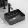 Modern Ceramic Rectangular Vessel Bathroom Sink, Stylish And Easy To Maintain - Black - Image 2