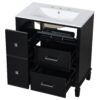 Bathroom Vanity With Ceramic Sink, Flip Out Drawer Design For Plumbing, Soft Close Drawers - Black - Image 12