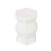 Contemporary Ceramic Drum Stool Indoor / Outdoor Side Table Glazed Accent Garden Stool - White - Image 14