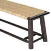 Farmhouse Modern Solid Wood Rattan Bench Multi Functional Design 59" Indoor & Covered Outdoor Bench - Walnut - Image 5