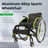 Premium Lightweight Foldable Sport Wheelchair All Body Sturdy & Comfortable 250Lbs Capacity Easy Folding 24" Sports Tires Perfect For Outdoor - Black / Green - Image 3
