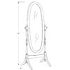 Standing Floor Mirror Full Length Oval Dressing For Bedroom - White - Image 5