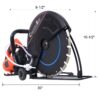 Electric 14" Cut Off Saw With Wet / Dry Functionality And Water Line Attachment Metal, 30" Length - Black - Image 3