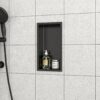 13" X 7" Stainless Steel Shower Niche With Seamless Waterproof Design - Gunmetal Black - Image 2