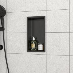 13" X 7" Stainless Steel Shower Niche With Seamless Waterproof Design - Gunmetal Black