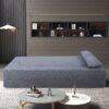 2 In 1 Convertible Sofa Bed, Full Size Folding Loveseat Couch With Soft Teddy Fabric, Floor Sofa Mattress With 2 Pillows, Space Saving Futon For Small Living Room, Dorm - Gray - Image 5
