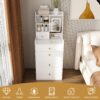 3 In 1 Dressing Table With LED Mirror & Storage Stool, Compact Makeup Vanity - White - Image 14