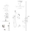 16" Ceiling Mount Square Shower System With Waterfall Tub Spout And Rough In Valve - Brushed Nickel - Image 3