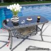 Outdoor Patio Furniture Set, 4 Pieces Rattan Wicker Chairs With Tempered Glass Table And Cushions - Blue - Image 5
