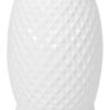 Glazed Ceramic Drum Stool Indoor / Outdoor Side Table Ceramic - White - Image 17
