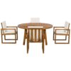 5 Piece Outdoor Patio Dining Set With 4 Armchairs And Table - Beige - Image 14