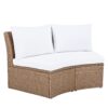 10 Piece Outdoor Sectional Half Round Patio Rattan Sofa Set, Wicker Conversation Furniture Set For Free Combination - White - Image 19