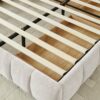 Modern King Size Upholstered Bed With Storage Drawer Solid Frame - Beige - Image 12