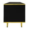 Modern TV Stand For TVs Up To 80", Entertainment Center With 2 Shelves And LED Lights, TV Storage Cabinet With 2 Drawers, 2 Cabinets And Metal Legs For Living Room - Black - Image 19
