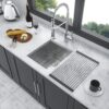 13" Undermount Stainless Steel Kitchen Sink 16 Gauge 9" Deep Single Bowl Basin - Brushed Nickel - Image 2