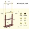 Hanger Double Layer Coat Rack With Solid Wood Partition - Gold / Walnut - Image 3