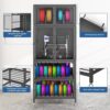 3D Printer Cabinet With Double Layer Filament Storage, Noise Reducing Design - Black - Image 6