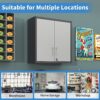 Metal Wall Mounted Tool Storage Cabinet With Locking Door, Adjustable Shelf, Metal - Silver - Image 8