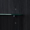 Modern Style Tall Display Cabinet With LED Lighting, Tempered Glass Door, 2 Drawers - Black - Image 12