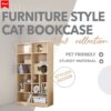 Furniture Style Cat Bookcase Cat Tree Shelves - Natural - Image 3
