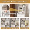 3 In 1 Dressing Table With LED Mirror & Storage Stool, Compact Makeup Vanity - White - Image 13